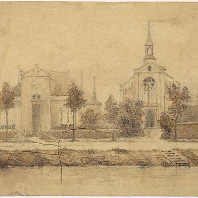 Protestantse kerk met woning dominee